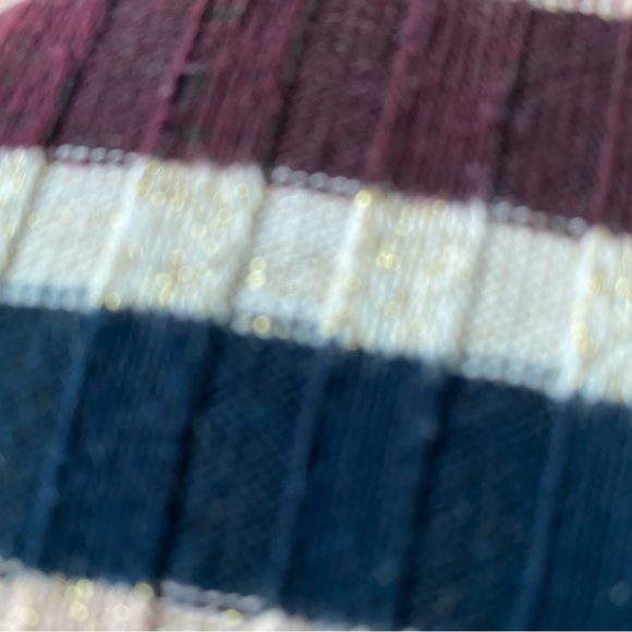 Dorothy Perkins Navy White Burgundy Pink shimmer stripe stretch dress - Picture 6 of 8